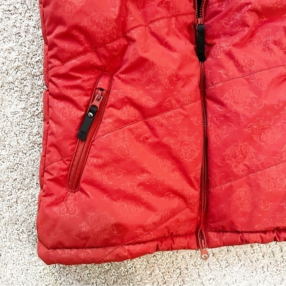 Billabong Hooded Puffer Vest Winter Vest Faux Fur Trim Burnt Orange Sz M Outdoor - Picture 3 of 12